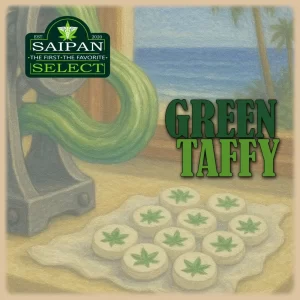 Green Taffy cannabis strain premium buds close-up